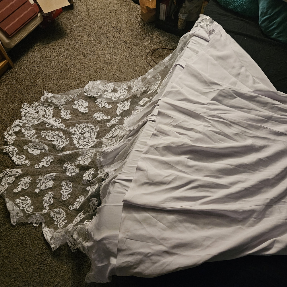 Elegant White Lace Wedding Dress - Picture 9 of 10